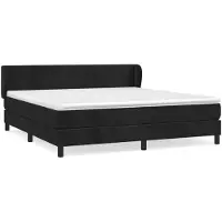 vidaXL Lit boxspring avec matelas noir 180x200 cm velours