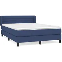 vidaXL Lit boxspring avec matelas bleu 140x190 cm Tissu