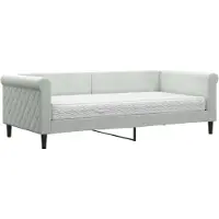 vidaXL Lit de jour avec matelas gris clair 90x190 cm velours