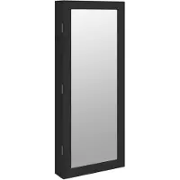 vidaXL Armoire à bijoux miroir avec éclairage LED montage mural noir