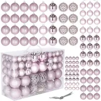 Springos Boules de Noël - - 100 pcs - Plastique - 6 cm - Quatre motifs différents