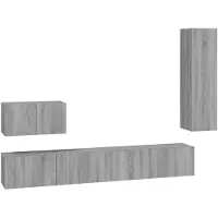 vidaXL Ensemble de 4 meubles TV Gris Sonoma Bois composite