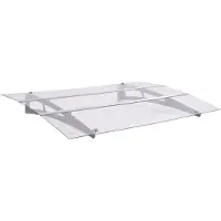 vidaXL Auvent de porte Argenté et transparent 120x90 cm Polycarbonate
