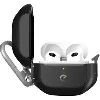 KEYBUDZ Element Coque AirPods 3 – Fermeture Hydro Lock – Résistant à l'eau et à la poussière IP68 – Compatible avec la charge sans fil - Noir