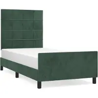 vidaXL Cadre de lit sans matelas vert foncé 90x200 cm velours