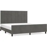vidaXL Cadre de lit sans matelas gris foncé 160x200 cm velours