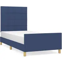 vidaXL Cadre de lit sans matelas bleu 80x200 cm Tissu