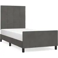 vidaXL Cadre de lit sans matelas gris foncé 100x200 cm velours