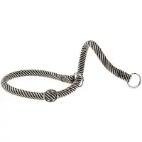 Ferplast Collier Semi-étrangleur Sport, Collier pour Chien, Collier de Dressage avec Anneaux réglables, en Cordon Nylon, Longueur 60 cm, épaisseur 13 mm, Marron-Noir