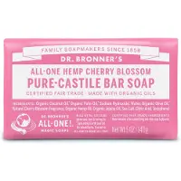 Dr. Bronner’s Dr Bronner's Cherry Blossom Pure-Castile Bar Soap with Organic Ingredients and Essential Oils 140g (Savon solide, 140 g)