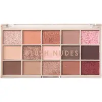 MUA Palette de fards à paupières professionnelle de 15 nuances Blush Nus 12g