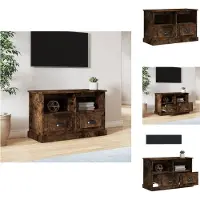 vidaXL Armoire TV chêne fumé 80x35x50 cm Bois composite - Meuble TV