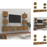 vidaXL Ensemble de meubles TV 6 pièces chêne fumé bois composite - Meubles TV