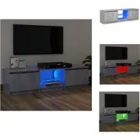 vidaXL Armoire TV avec lampes LED gris béton 120x30x35,5 cm - Meuble TV