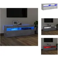 vidaXL Armoire TV avec éclairage LED gris béton 120x35x40 cm - Meuble TV