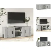 vidaXL Armoire TV gris béton 100x31,5x35 cm Bois composite