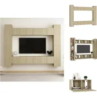 vidaXL Ensemble de 10 meubles TV Chêne Sonoma Matériau dérivé du bois - Meubles TV