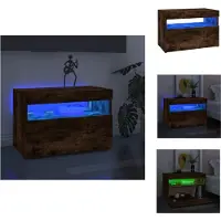 vidaXL Armoire TV avec lampes LED chêne fumé 60x35x40 cm - Meuble TV