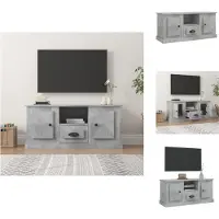 vidaXL Armoire TV gris béton 100x35,5x45 cm Bois composite - Meuble TV