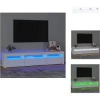 vidaXL Armoire TV avec lampes LED Blanc 195x35x40 cm - Meuble TV