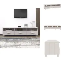 vidaXL Armoire TV HAMAR Blanc 158x40x40 cm Pin massif - Meuble TV