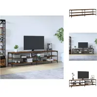 vidaXL Armoire TV chêne fumé 200x30x50 cm Bois composite et métal - Meuble TV