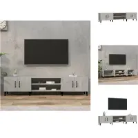 vidaXL Armoire TV gris béton 180x31,5x40 cm Bois composite - Meuble TV