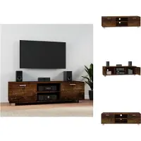 vidaXL Armoire TV chêne fumé 140x40,5x35 cm Bois composite - Meuble TV