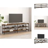 vidaXL Armoire TV chêne fumé 160x30x50 cm Bois composite - Meuble TV