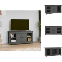 vidaXL Armoire TV Gris 103x36,5x52 cm Pin massif - Meuble TV