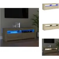 vidaXL Armoire TV avec lampes LED Chêne Sonoma 120x35x40 cm - Meuble TV