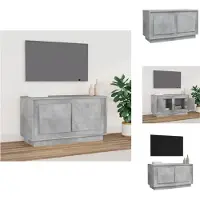 vidaXL Armoire TV gris béton 80x35x45 cm Bois composite - Meuble TV
