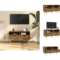 vidaXL Armoire TV chêne fumé 90x40x48,5 cm Bois composite - Meuble TV