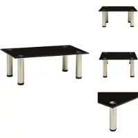 vidaXL Table TV 40x35x17 cm Noir Verre dur - Meuble TV