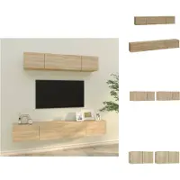 vidaXL Ensemble de 4 meubles TV Chêne Sonoma Matériau dérivé du bois - Meuble TV