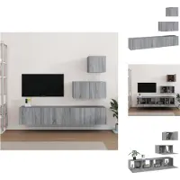 vidaXL Ensemble de 4 meubles TV Gris Sonoma Bois composite - Meubles TV