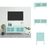 vidaXL Armoire TV vert menthe 105x35x50 cm Acier - Meuble TV