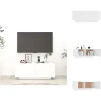 vidaXL Armoire TV Blanc 100x35x40 cm Bois composite - Meuble TV