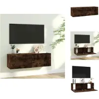 vidaXL Armoire TV murale chêne fumé 100x30x30 cm Bois composite - Meuble TV