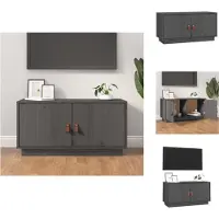 vidaXL Armoire TV Gris 80x34x40 cm Pin massif - Meubles TV