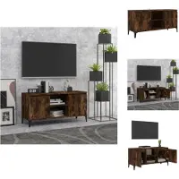 vidaXL Armoire TV avec pieds métalliques chêne fumé 103,5x35x50 cm - Meuble TV