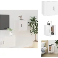 vidaXL Armoire TV murale blanc 40x34,5x40 cm - Meuble TV