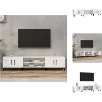 vidaXL Armoire TV Blanc brillant 180x31,5x40 cm Bois composite - Meuble TV