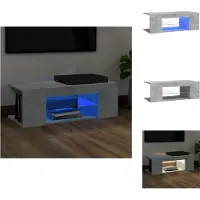 vidaXL Armoire TV avec lampes LED gris béton 90x39x30 cm - Meuble TV