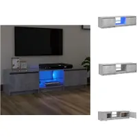 vidaXL Armoire TV avec lampes LED gris béton 140x40x35,5 cm - Meuble TV