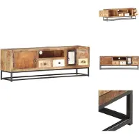 vidaXL Armoire TV 120x30x40 cm Vieux bois massif - Meuble TV