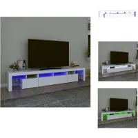 vidaXL Armoire TV avec lampes LED Blanc 230x36,5x40 cm - Meuble TV