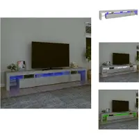 vidaXL Armoire TV avec lampes LED gris béton 260x36,5x40 cm - Meuble TV