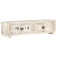 vidaXL Armoire TV Blanc 140x30x35 cm Bois massif Mango