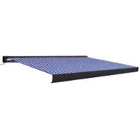vidaXL Store banne à cassette avec moteur 400x300 cm bleu et blanc